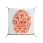 Orange Flowers 1 - Work On Wall - Katie O’Shea - Silver - 70 x 70 cm