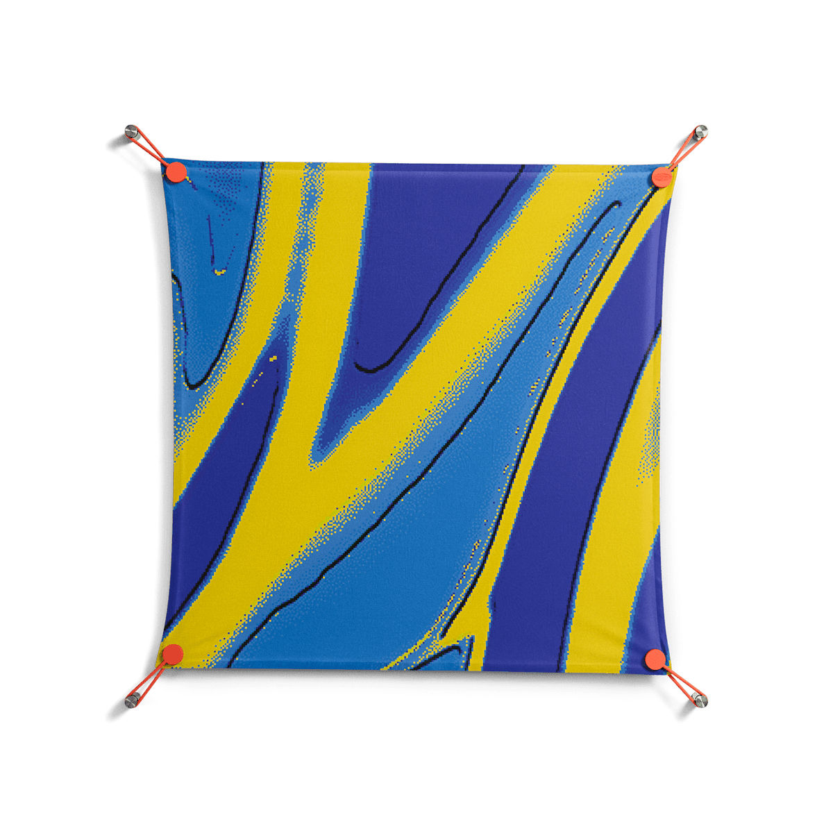Blue Gale - Work On Wall - Oluwasheyi Adebayo - Orange - 70 x 70 cm