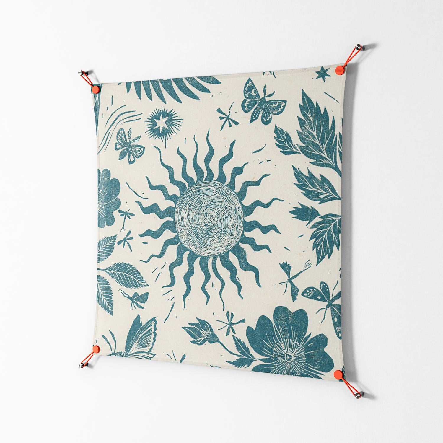 Ode to Summer 6 - Work On Wall - Diana Catchpole - Orange - 90 x 90 cm