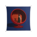 Cat in Chair C - Work On Wall - Kristin Eriksson - Silver - 140 x 140 cm