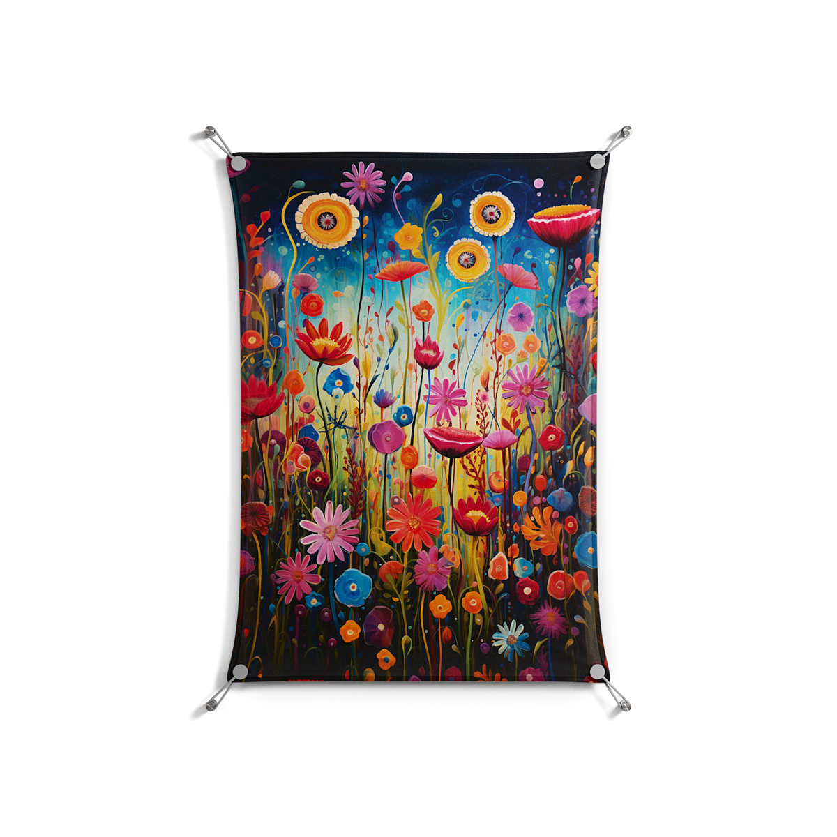 Greatful Meadow - Work On Wall - Nur Rydberg - Silver - 70 x 100 cm