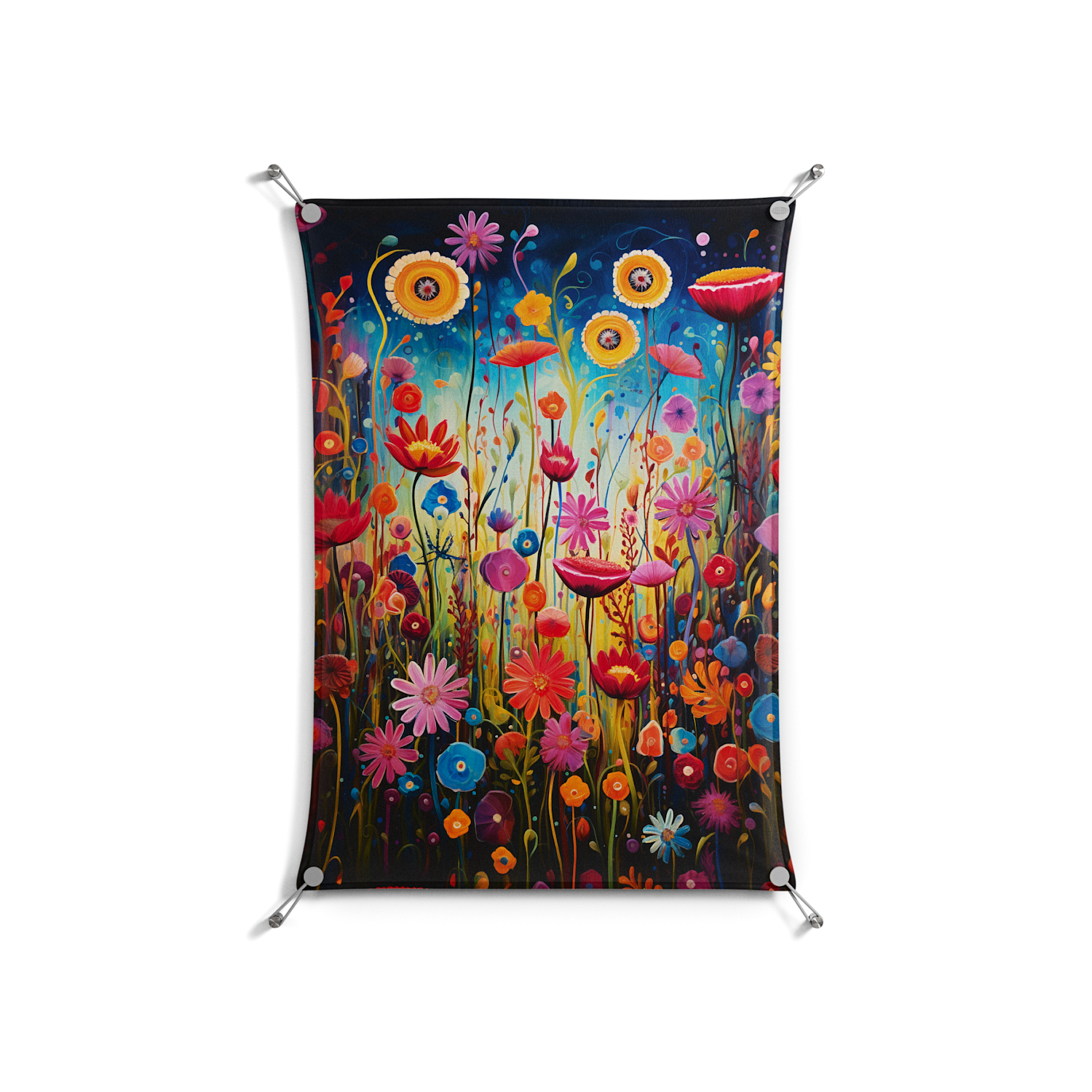 Greatful Meadow - Work On Wall - Nur Rydberg - Silver - 70 x 100 cm