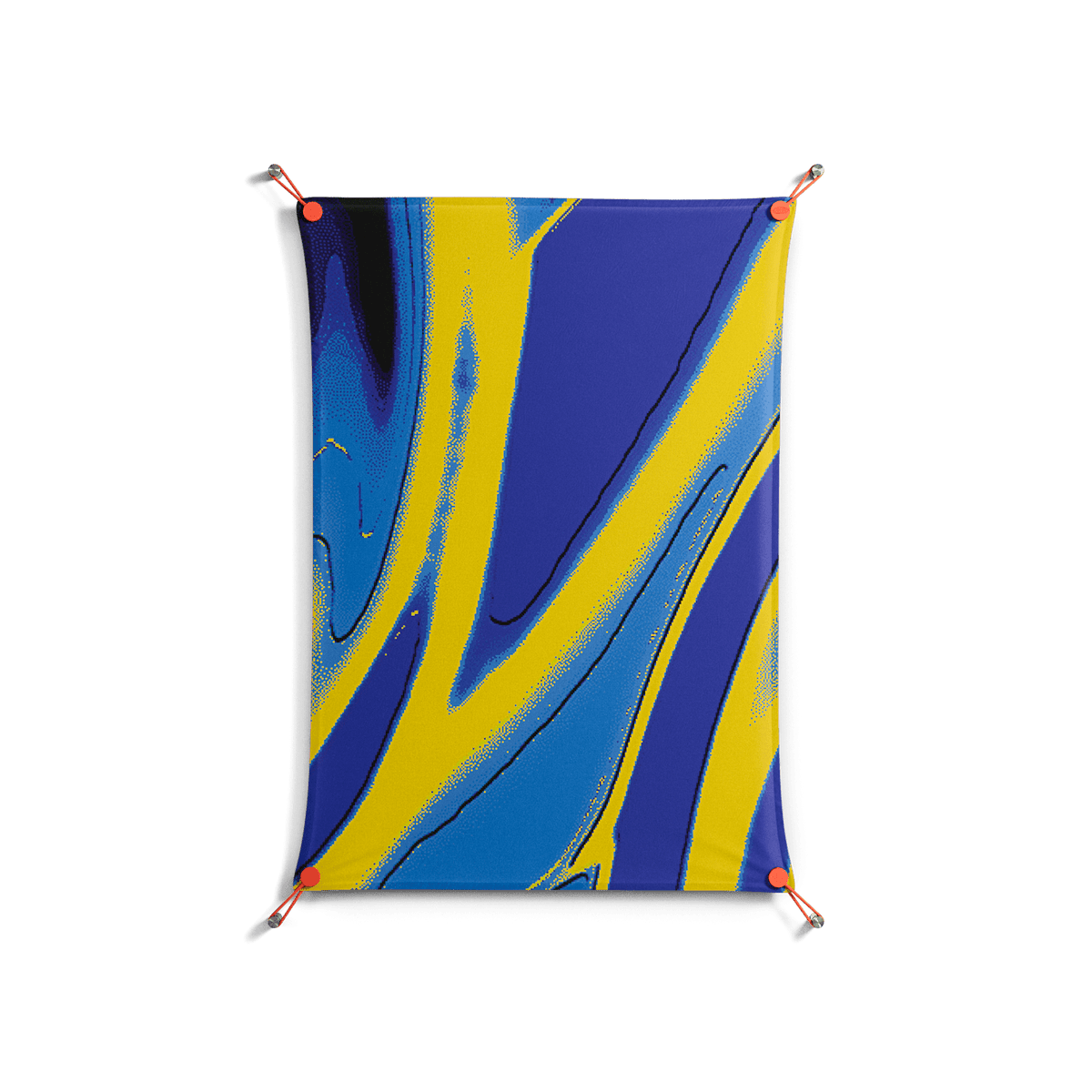Blue Gale - Work On Wall - Oluwasheyi Adebayo - Orange - 70 x 100 cm