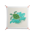 Sea Turtle - Work On Wall - Amy Suther - Orange - 90 x 90 cm
