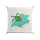 Sea Turtle - Work On Wall - Amy Suther - Orange - 90 x 90 cm