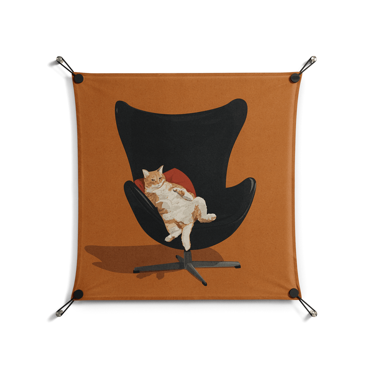 Cat in Chair B - Work On Wall - Kristin Eriksson - Black - 70 x 70 cm