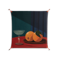 Bubbles & Oranges - Work On Wall - Kristin Eriksson - Orange - 90 x 90 cm