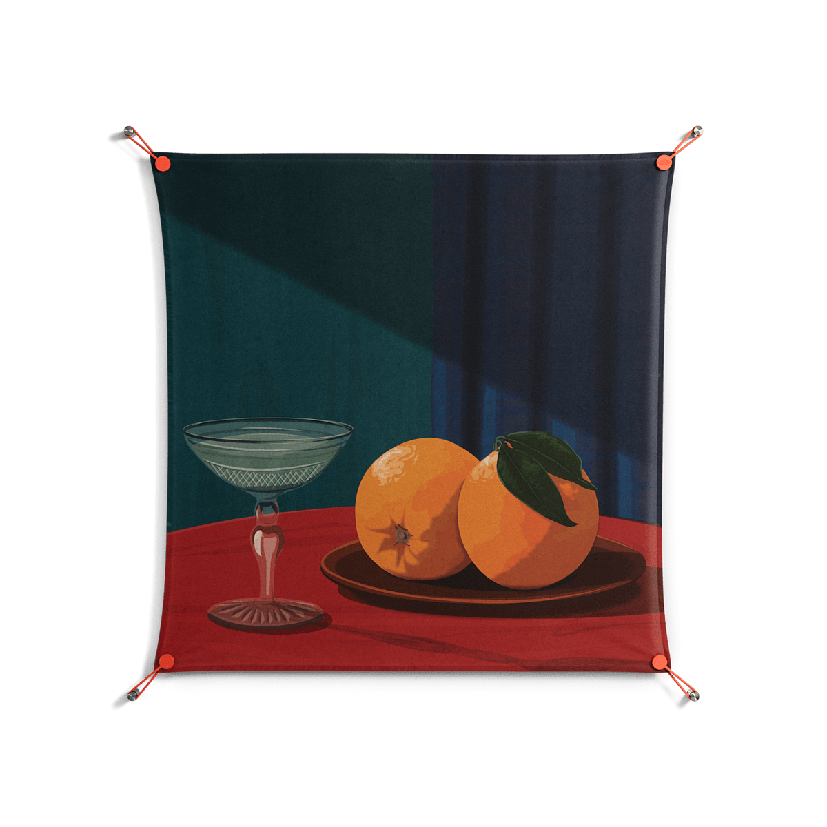 Bubbles & Oranges - Work On Wall - Kristin Eriksson - Orange - 90 x 90 cm