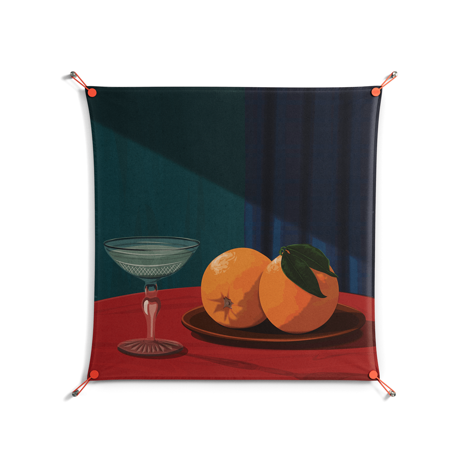Bubbles & Oranges - Work On Wall - Kristin Eriksson - Orange - 90 x 90 cm
