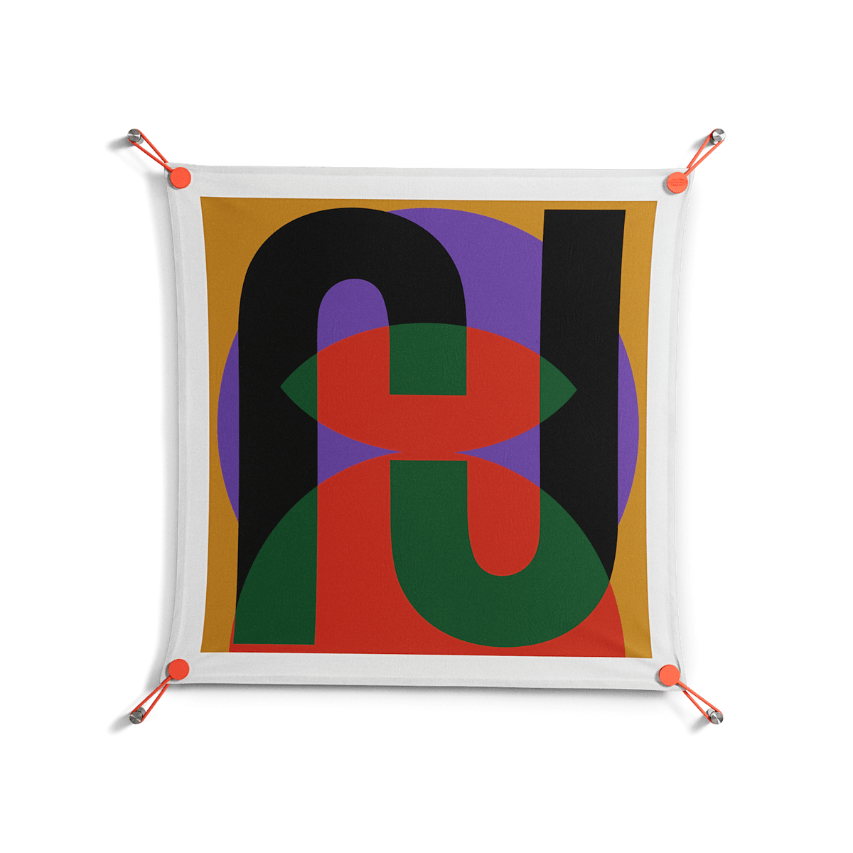 JJ - Work On Wall - Oluwasheyi Adebayo - Orange - 70 x 70 cm