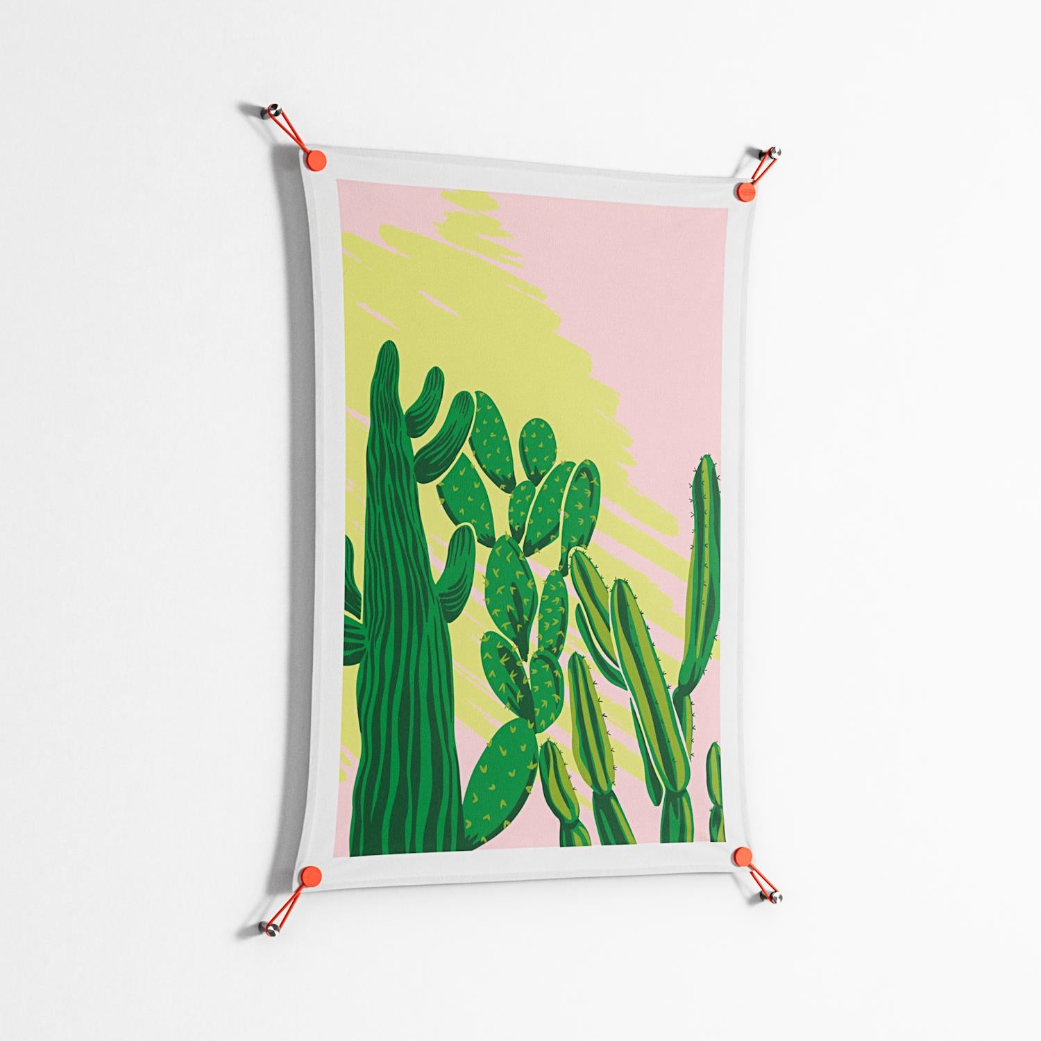 Cactus Sky - Work On Wall - Amy Suther - Orange - 70 x 100 cm