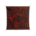Wottosque Red - Work On Wall - Craig Watkins - Silver - 140 x 140 cm