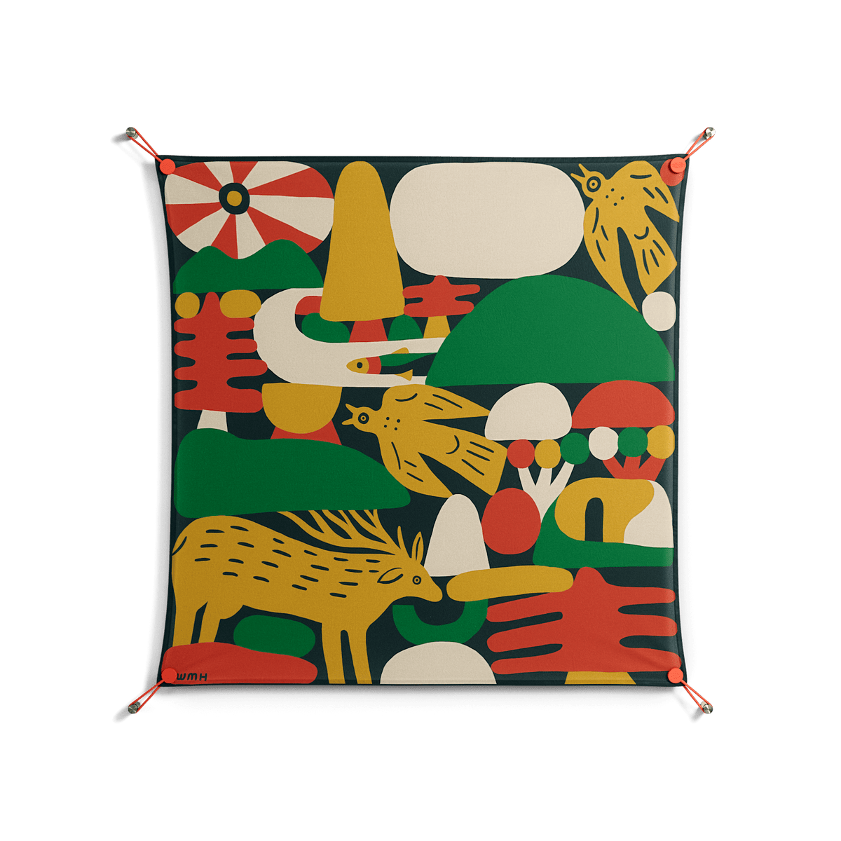 Sierra Midnight - Work On Wall - Wyatt Hersey - Orange - 90 x 90 cm