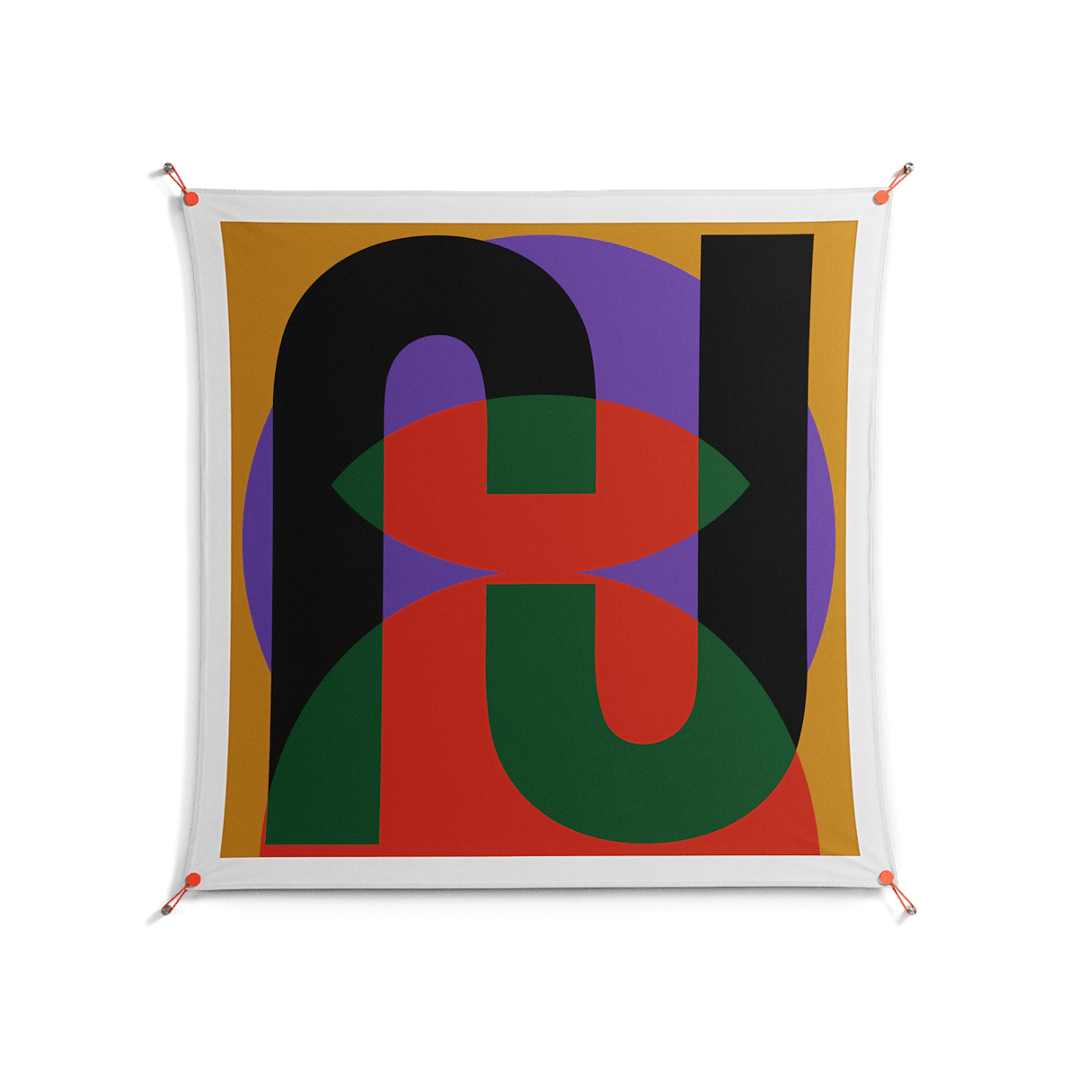 JJ - Work On Wall - Oluwasheyi Adebayo - Orange - 140 x 140 cm