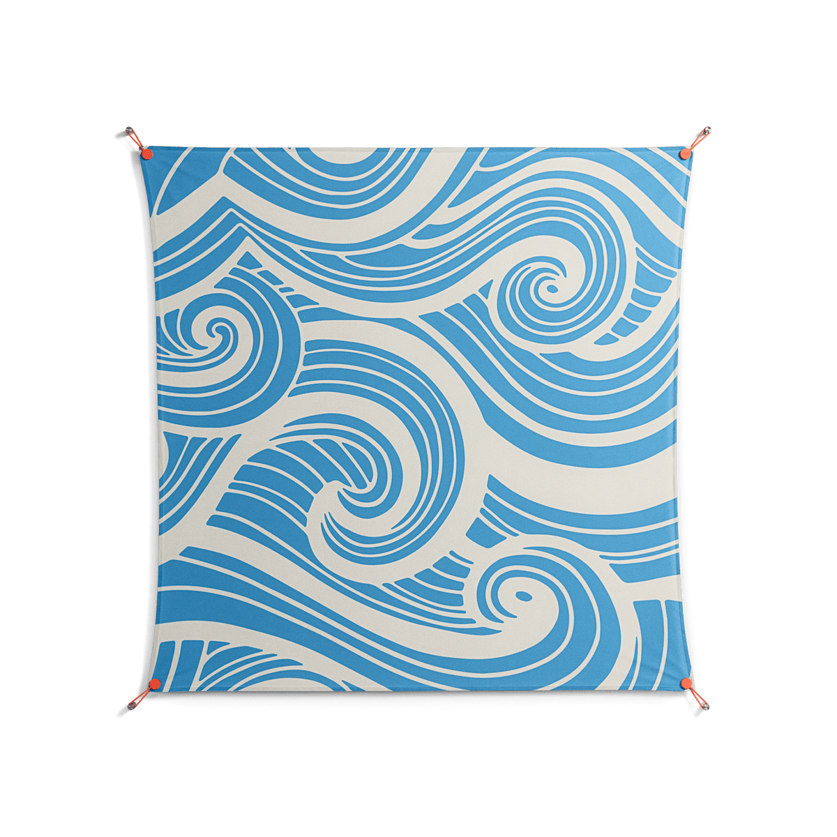 Ocean Flow - Work On Wall - Amy Suther - Orange - 140 x 140 cm