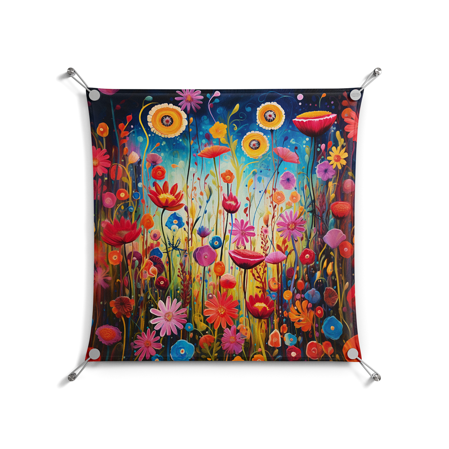 Greatful Meadow - Work On Wall - Nur Rydberg - Silver - 70 x 70 cm