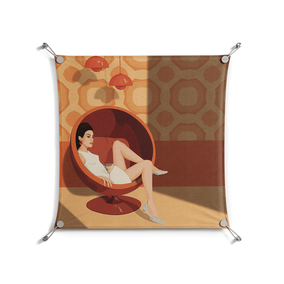 Women in ballchair - Work On Wall - Kristin Eriksson - Silver - 70 x 70 cm