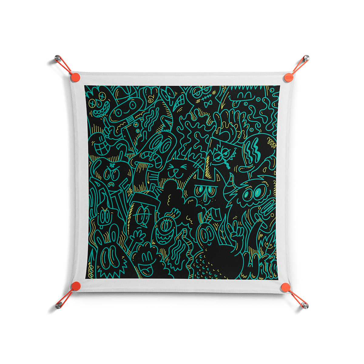 The Green Line - Work On Wall - Craig Watkins - Orange - 70 x 70 cm