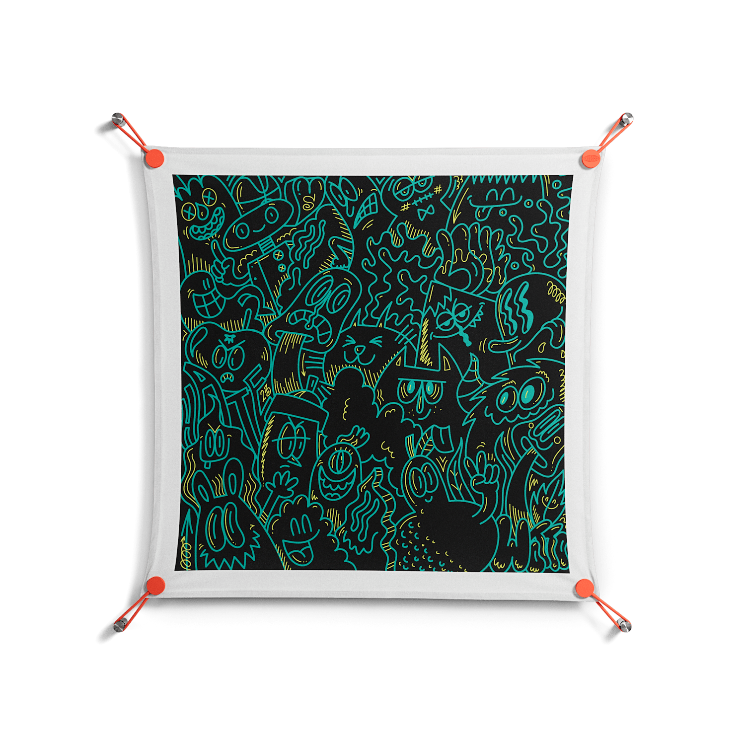 The Green Line - Work On Wall - Craig Watkins - Orange - 70 x 70 cm