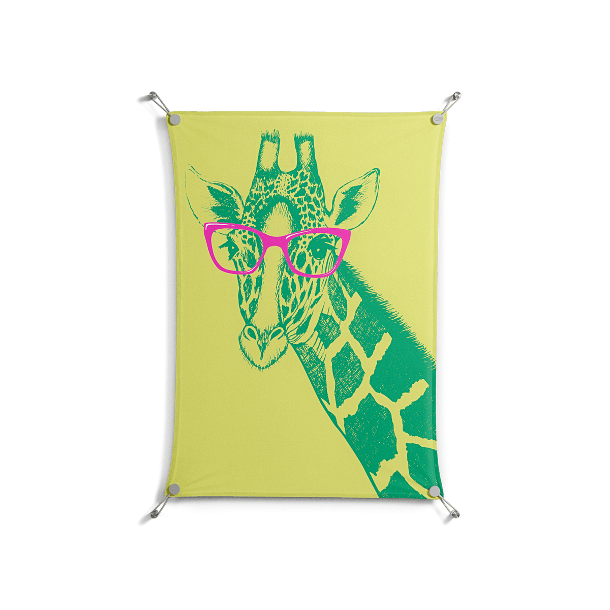 Wise Giraffe - Work On Wall - Amy Suther - Silver - 70 x 100 cm
