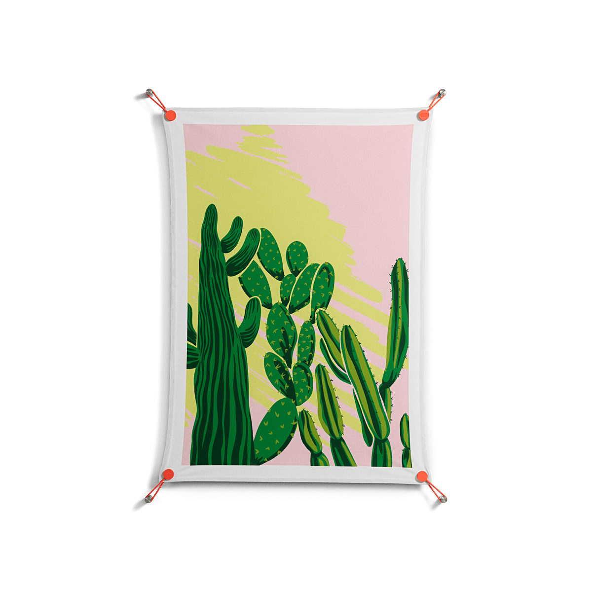 Cactus Sky - Work On Wall - Amy Suther - Orange - 70 x 100 cm