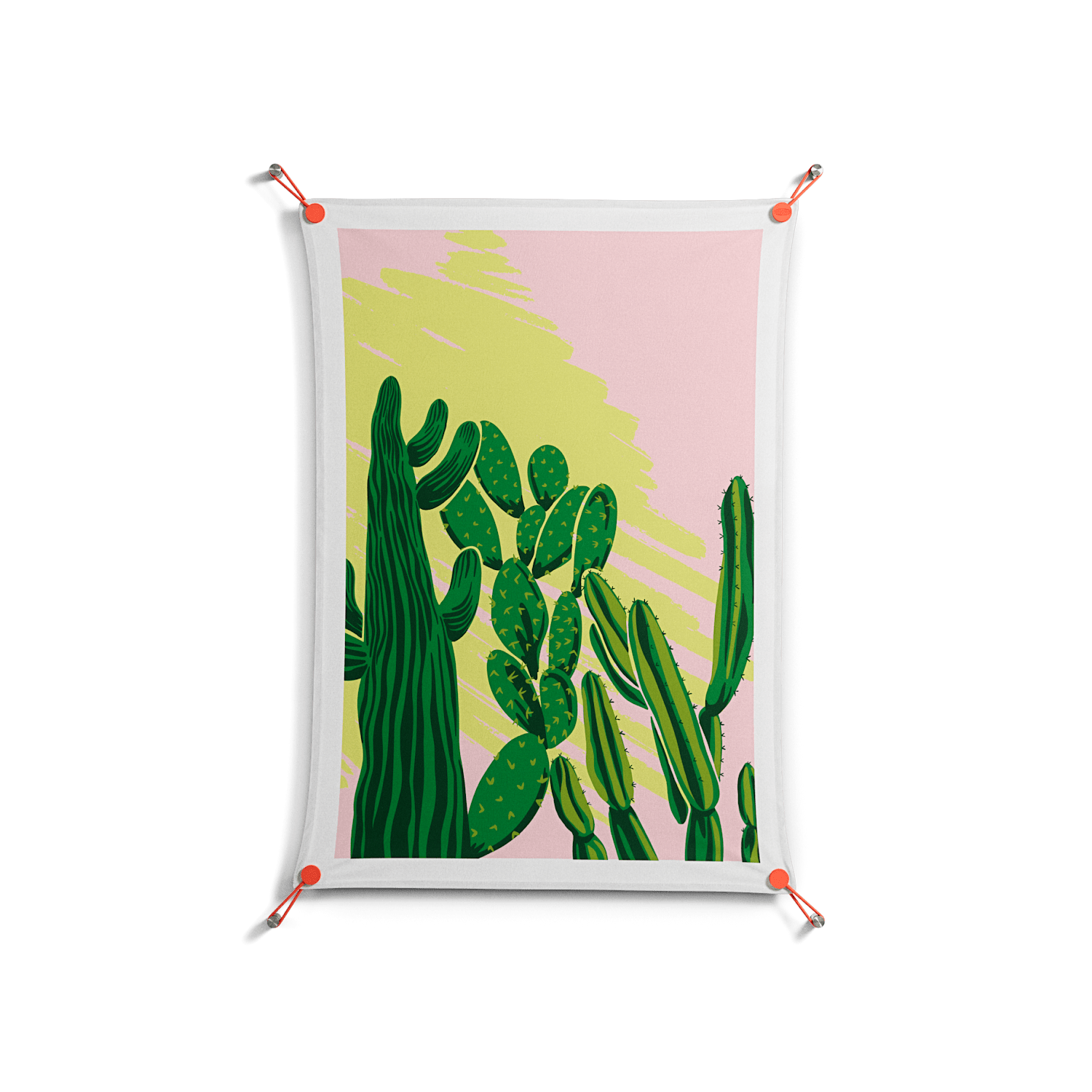 Cactus Sky - Work On Wall - Amy Suther - Orange - 70 x 100 cm