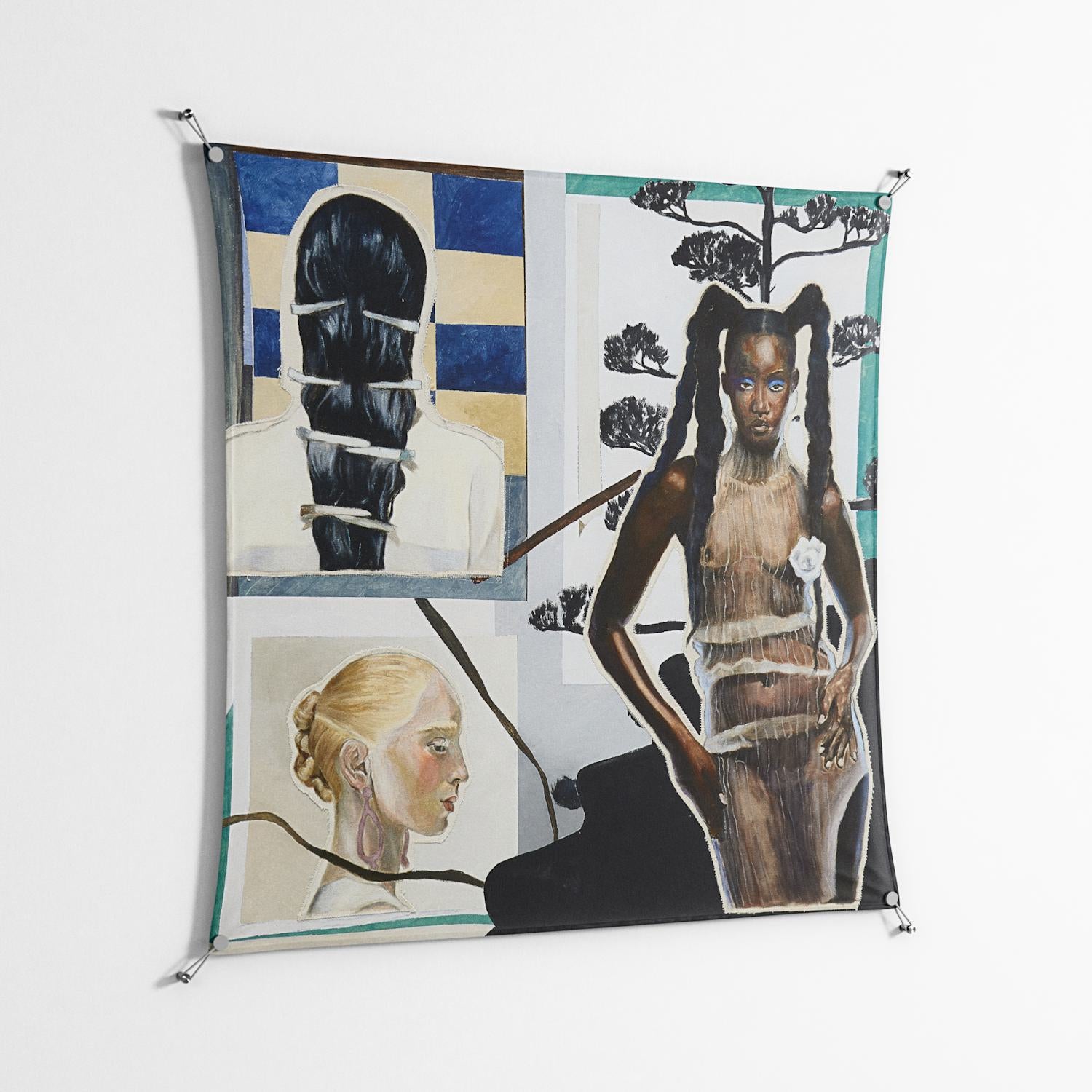 Dreaming With Open Eyes - Work On Wall - Sophie Goudman - Silver - 140 x 140 cm