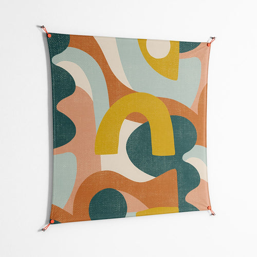 Abstract Sunrise - Work On Wall - Amy Suther - Orange - 140 x 140 cm