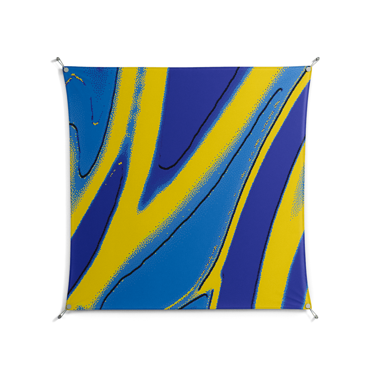 Blue Gale - Work On Wall - Oluwasheyi Adebayo - Silver - 140 x 140 cm