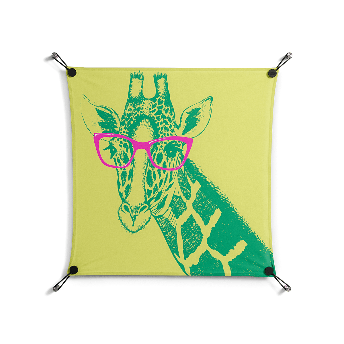 Wise Giraffe - Work On Wall - Amy Suther - Black - 70 x 70 cm