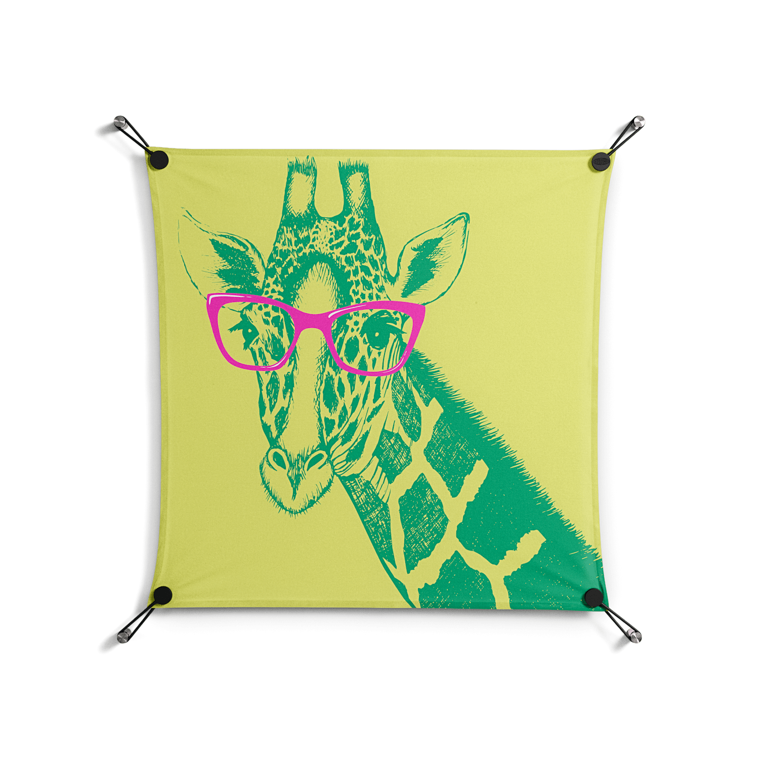 Wise Giraffe - Work On Wall - Amy Suther - Black - 70 x 70 cm