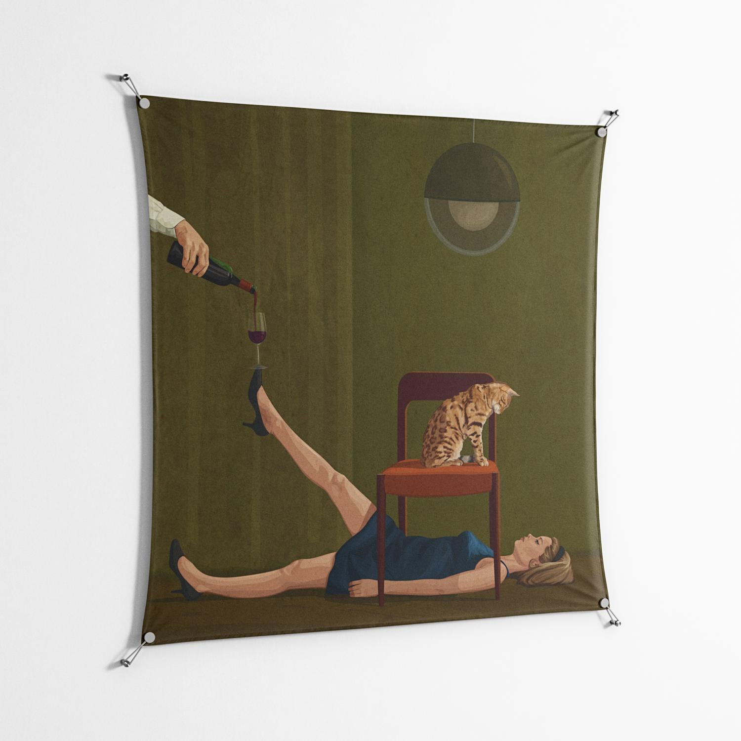 Friday Night Rituals - Work On Wall - Kristin Eriksson - Silver - 140 x 140 cm
