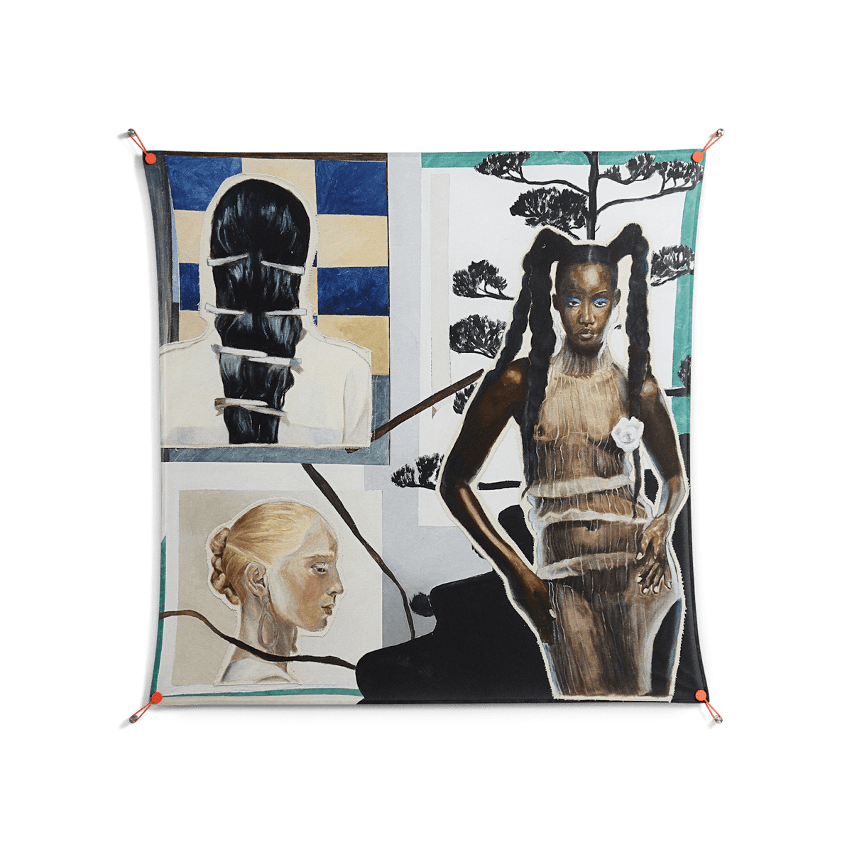 Dreaming With Open Eyes - Work On Wall - Sophie Goudman - Orange - 140 x 140 cm