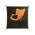 Cat in Chair A - Work On Wall - Kristin Eriksson - Black - 90 x 90 cm
