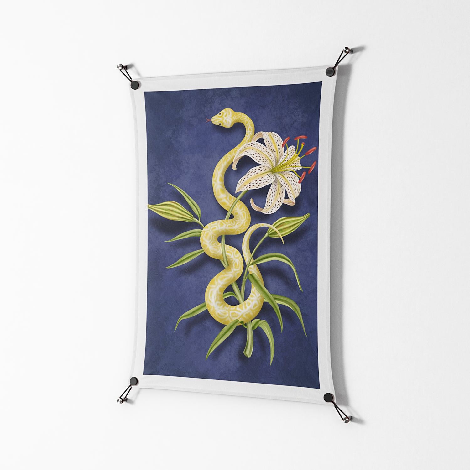 Snake Tigerlily - Work On Wall - Amy Suther - Black - 70 x 100 cm