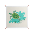 Sea Turtle - Work On Wall - Amy Suther - Orange - 140 x 140 cm