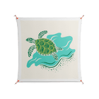 Sea Turtle - Work On Wall - Amy Suther - Orange - 140 x 140 cm