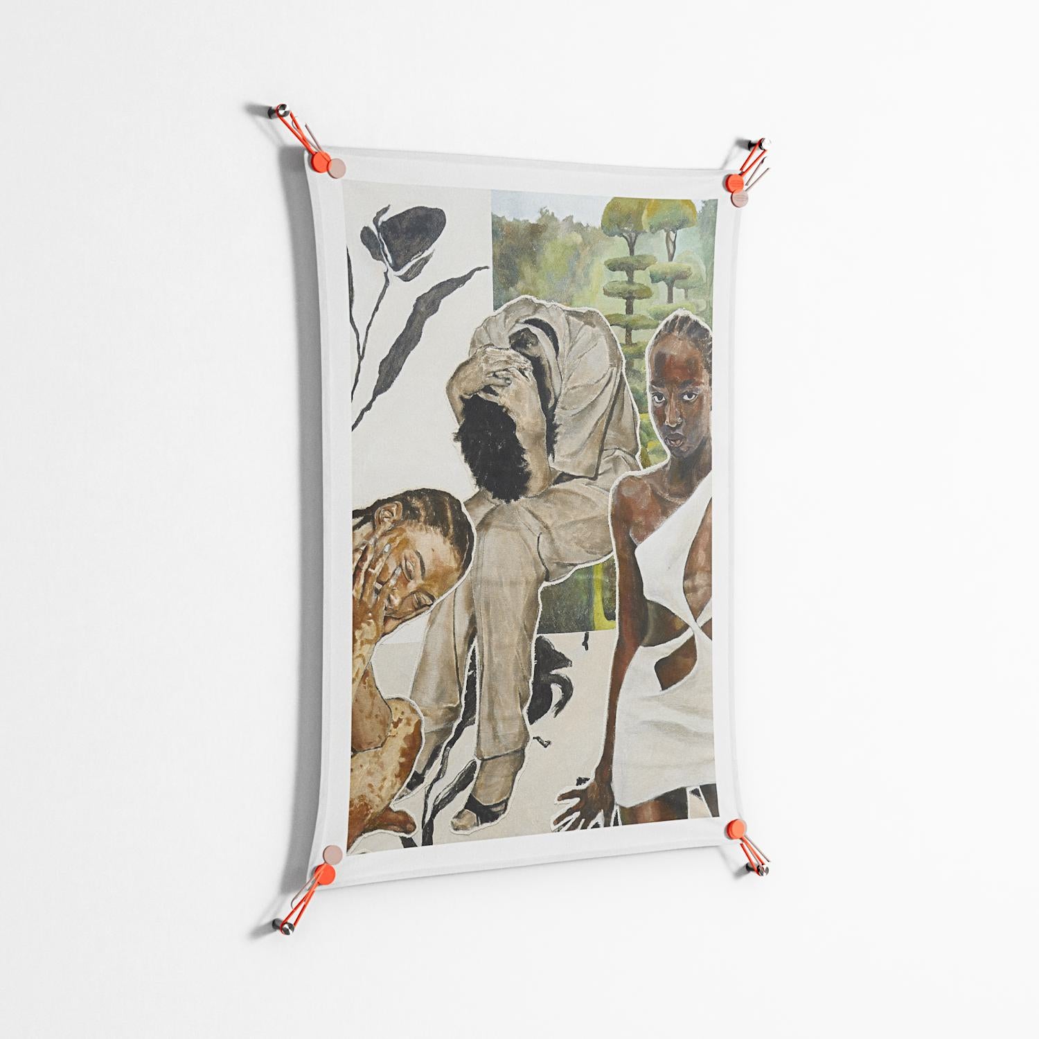 As The Rain Falls - Work On Wall - Sophie Goudman - Orange - 70 x 100 cm