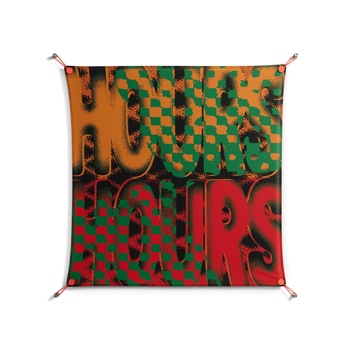 Hours - Work On Wall - Oluwasheyi Adebayo - Orange - 90 x 90 cm