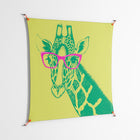Wise Giraffe - Work On Wall - Amy Suther - Orange - 140 x 140 cm