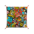 All The Stickers - Work On Wall - Craig Watkins - Orange - 70 x 70 cm