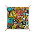 All The Stickers - Work On Wall - Craig Watkins - Orange - 70 x 70 cm