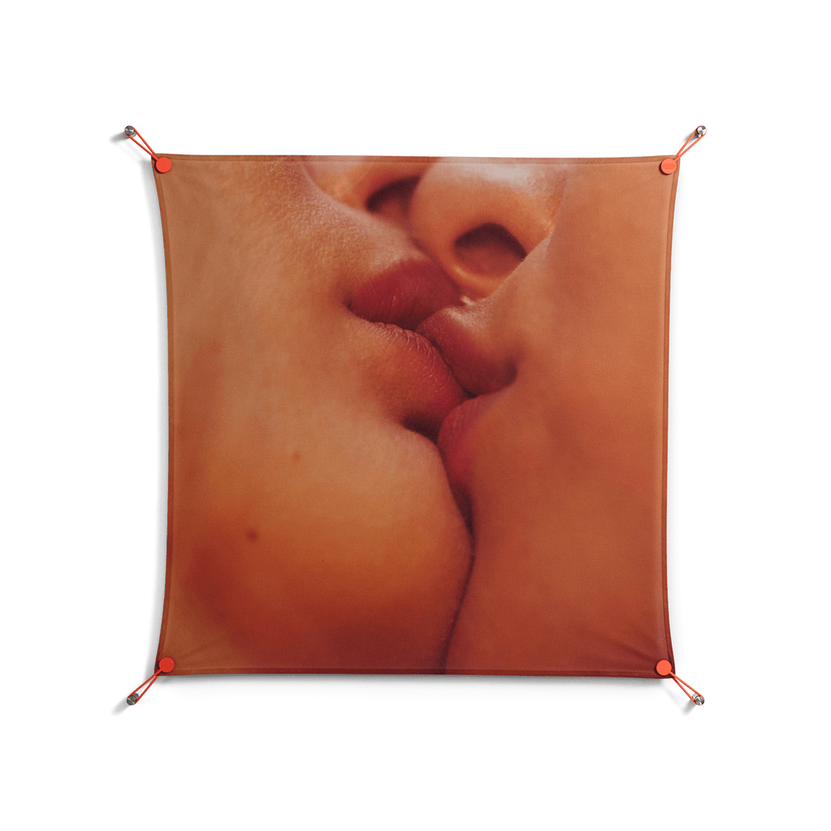 The Art Of Kissing - Work On Wall - Nadia Ryder - Orange - 90 x 90 cm