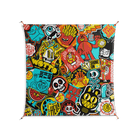 All The Stickers - Work On Wall - Craig Watkins - Orange - 140 x 140 cm