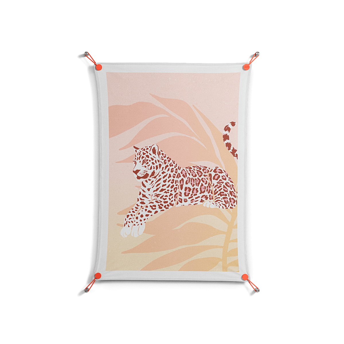 Pastel Leopard - Work On Wall - Amy Suther - Orange - 70 x 100 cm