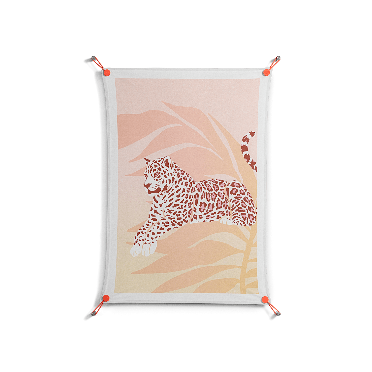 Pastel Leopard - Work On Wall - Amy Suther - Orange - 70 x 100 cm