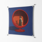 Cat in Chair C - Work On Wall - Kristin Eriksson - Silver - 90 x 90 cm