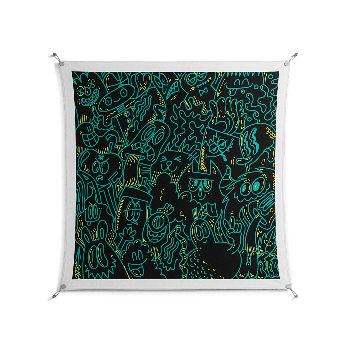 The Green Line - Work On Wall - Craig Watkins - Silver - 140 x 140 cm