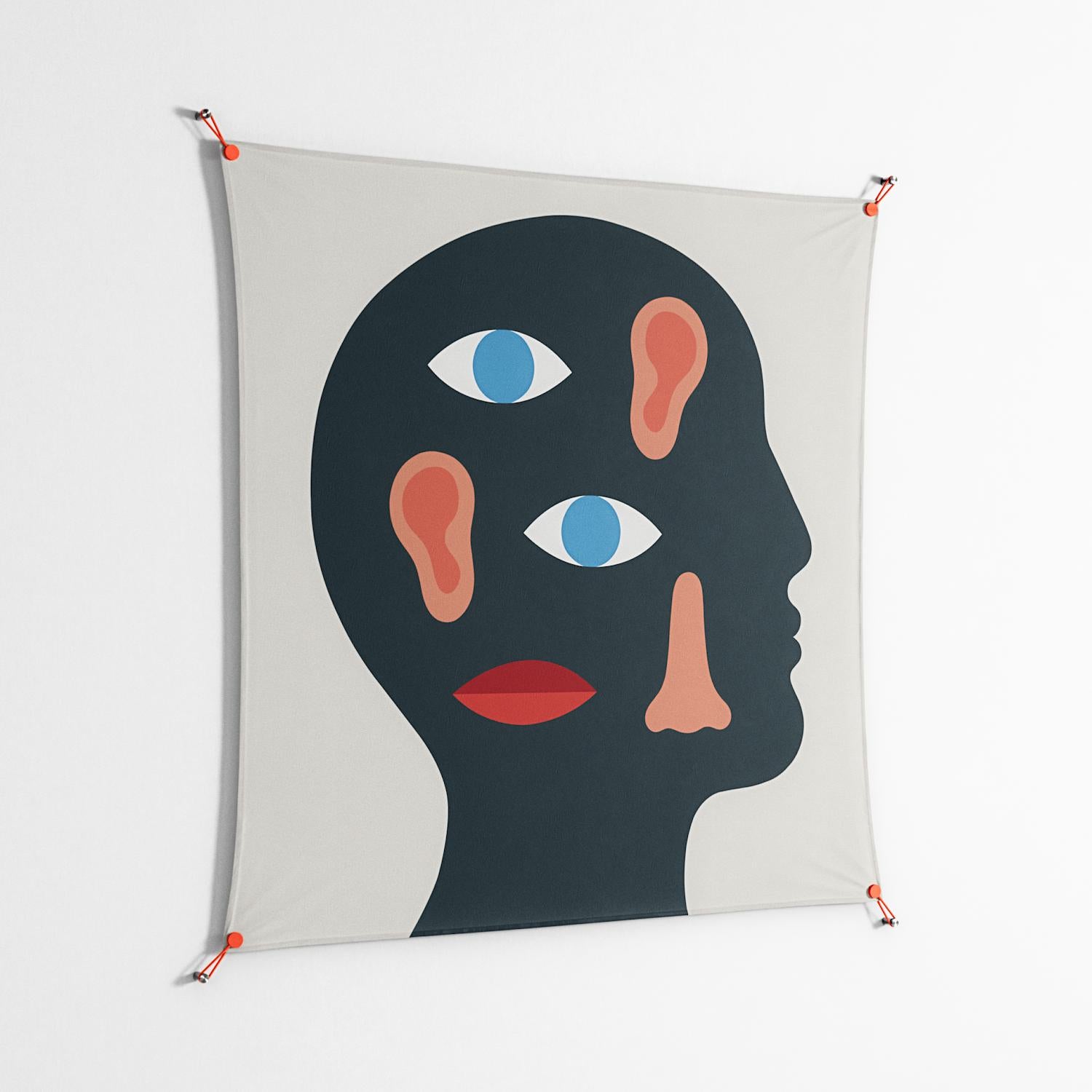 Désordre_Intérieur - Work On Wall - David Vanadia - Orange - 140 x 140 cm