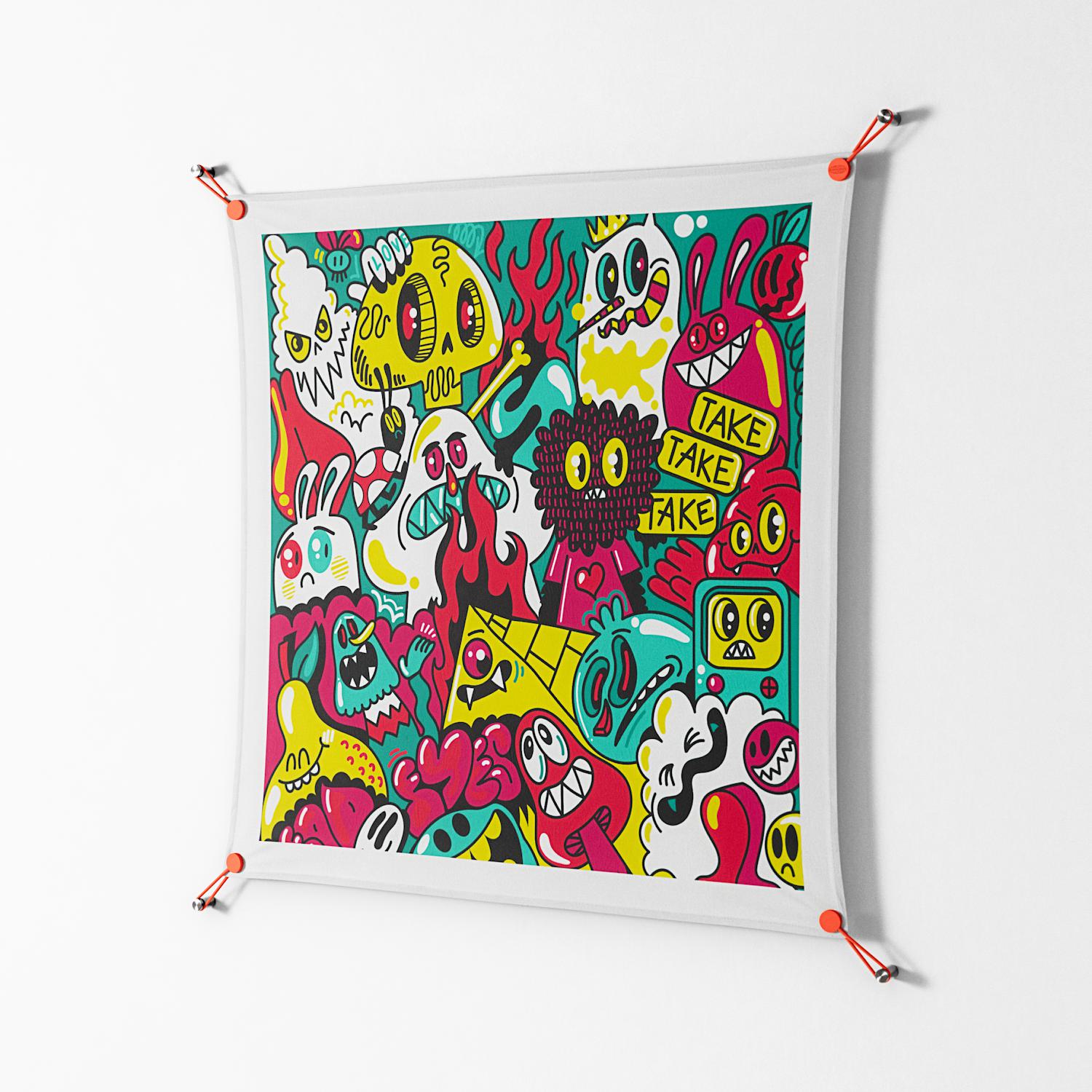 Fridays I'm In Love - Work On Wall - Craig Watkins - Orange - 90 x 90 cm